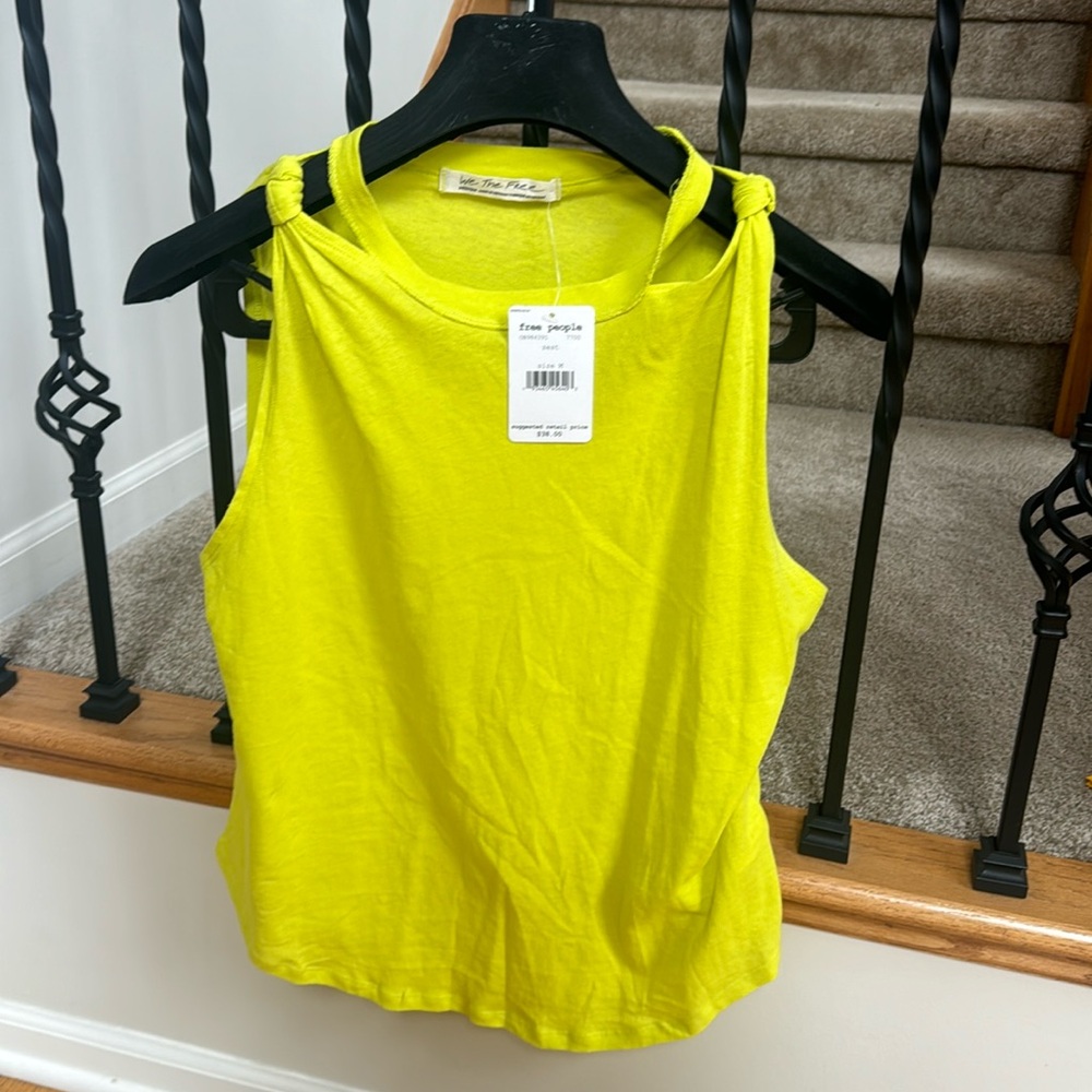 Puce yellow Free People tank, new with tags.